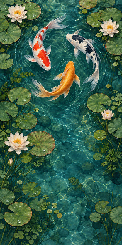Koi Pond fridge wrap full design