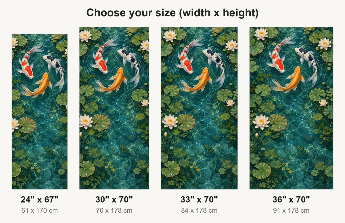 Koi Pond fridge wrap available sizes 24, 30, 33 and 36 inch