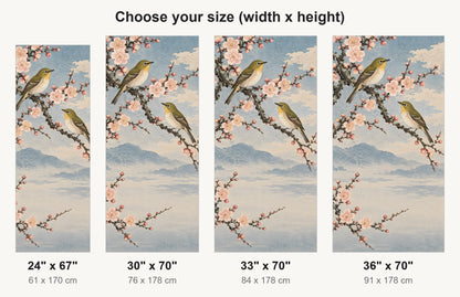 Koson-Inspired Birds & Blossoms fridge wrap available sizes 24, 30, 33 and 36 inch