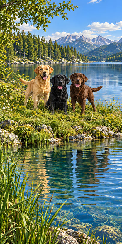 Labrador Retrievers fridge wrap full design