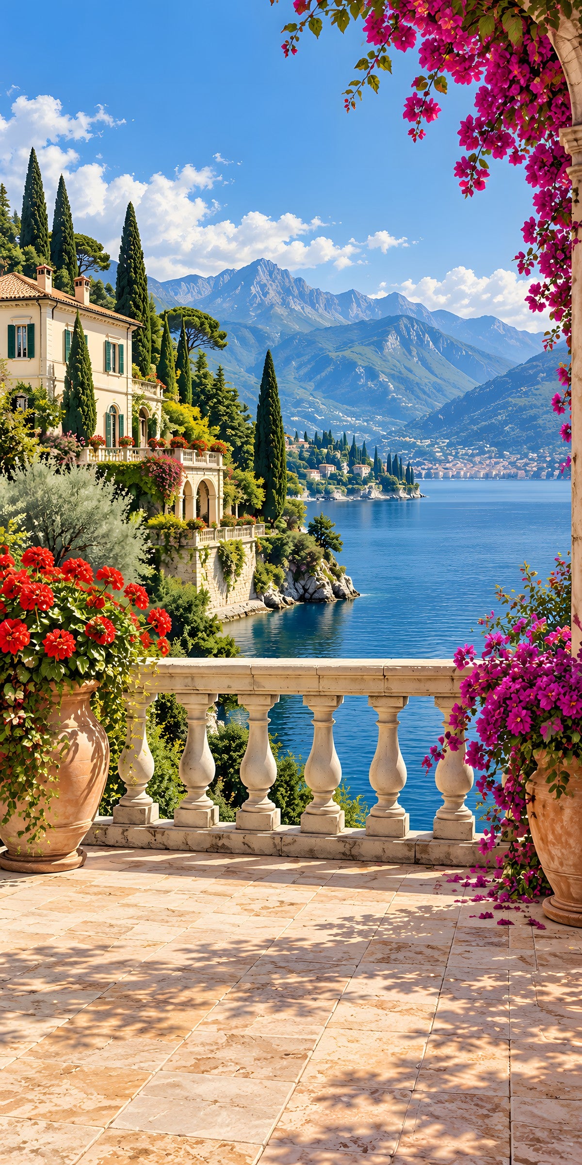 Lake Como Villa fridge wrap full design