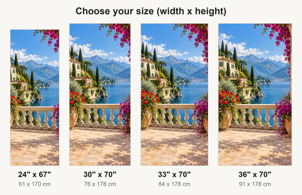 Lake Como Villa fridge wrap available sizes 24, 30, 33 and 36 inch