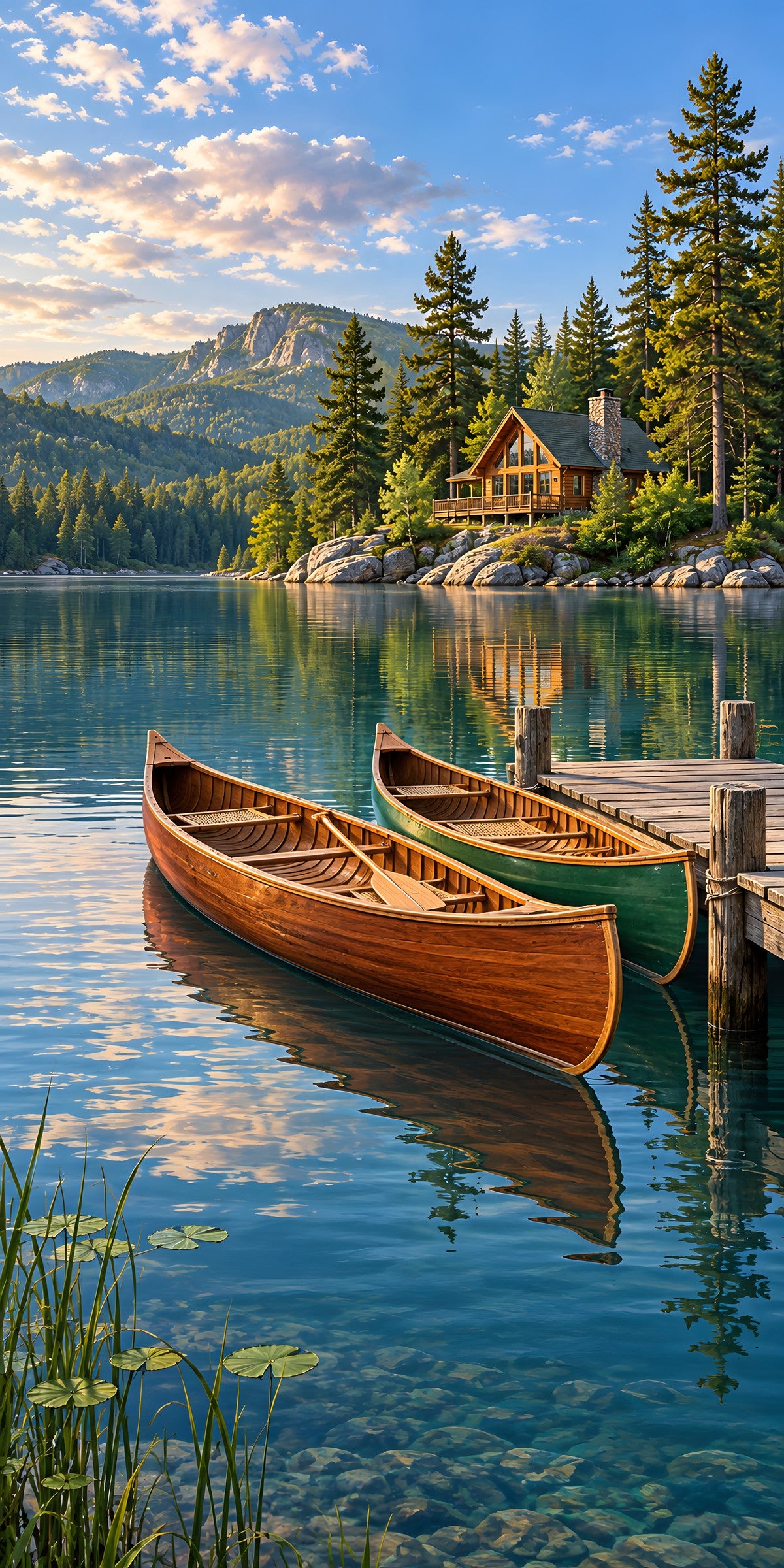 Lake House Canoes fridge wrap full design