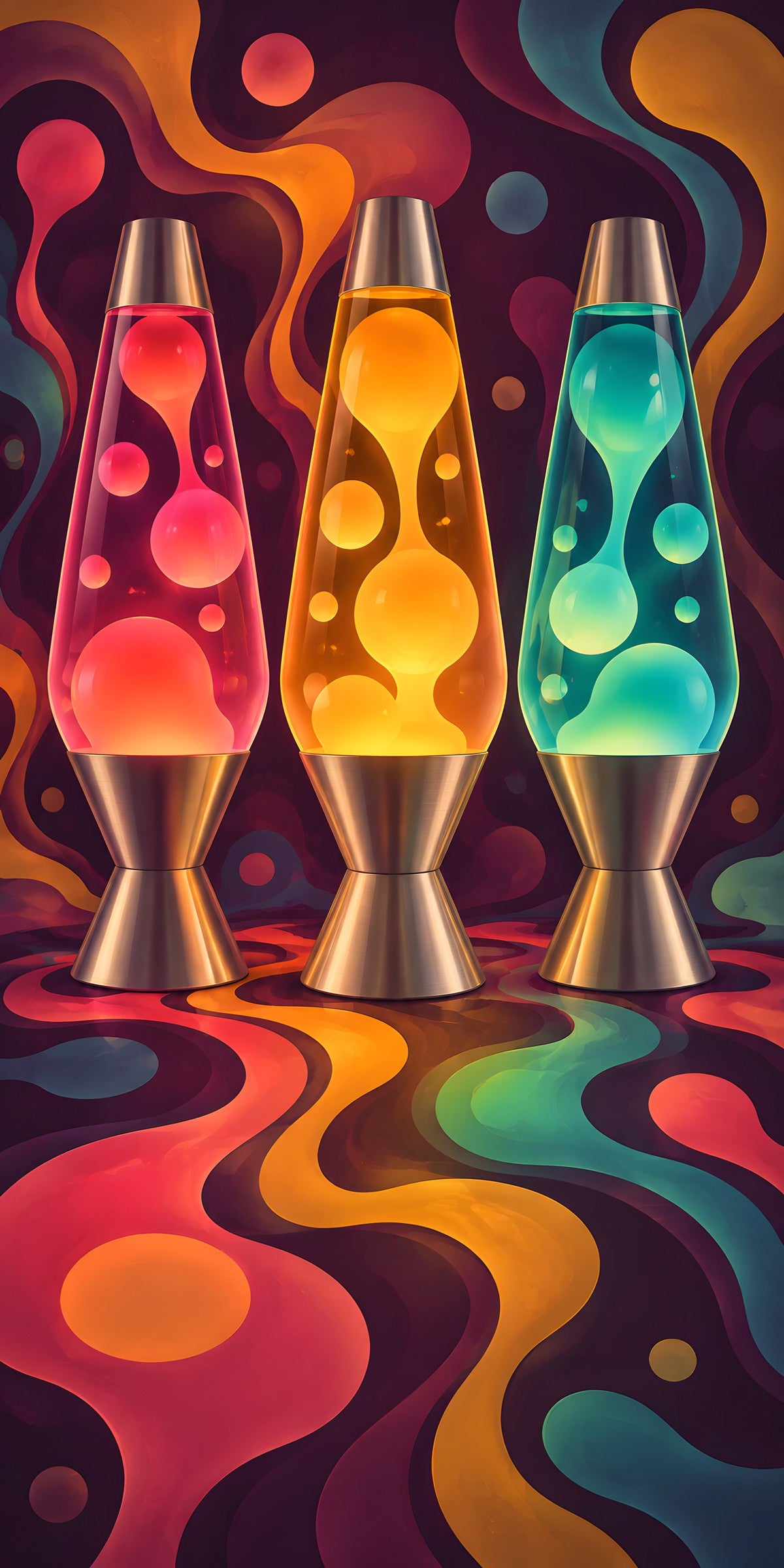 Lava Lamps fridge wrap full design
