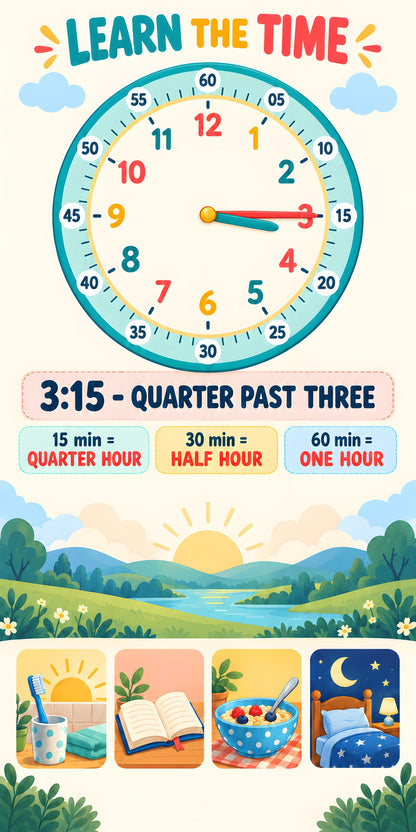 Learn the Time Clock fridge wrap full design