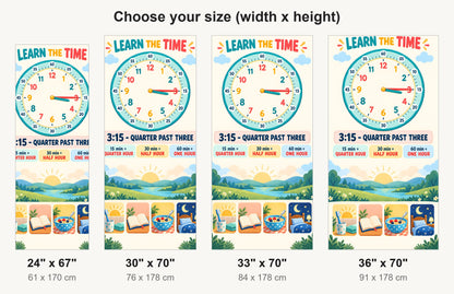 Learn the Time Clock fridge wrap available sizes 24, 30, 33 and 36 inch