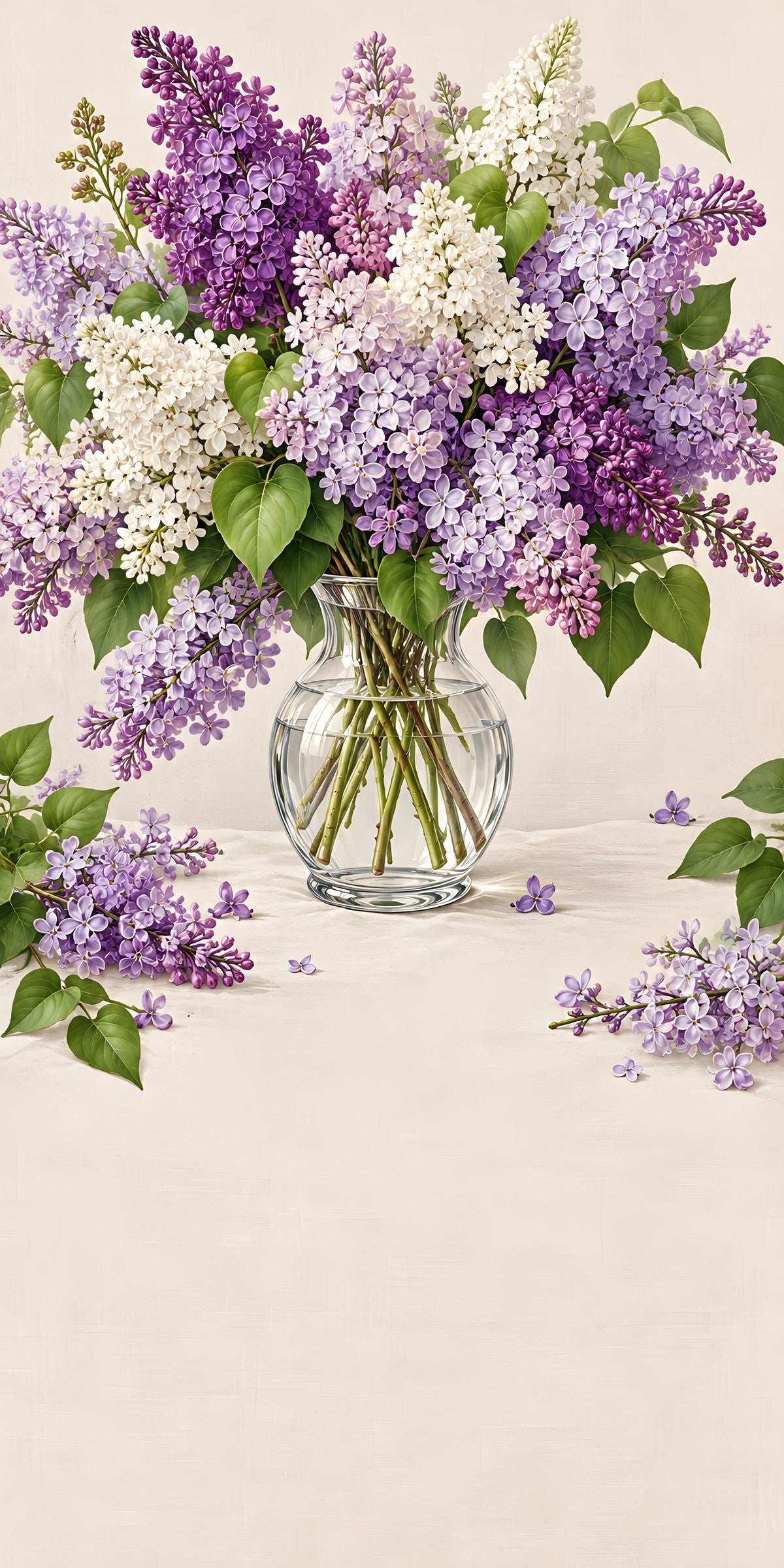 Lilacs fridge wrap full design