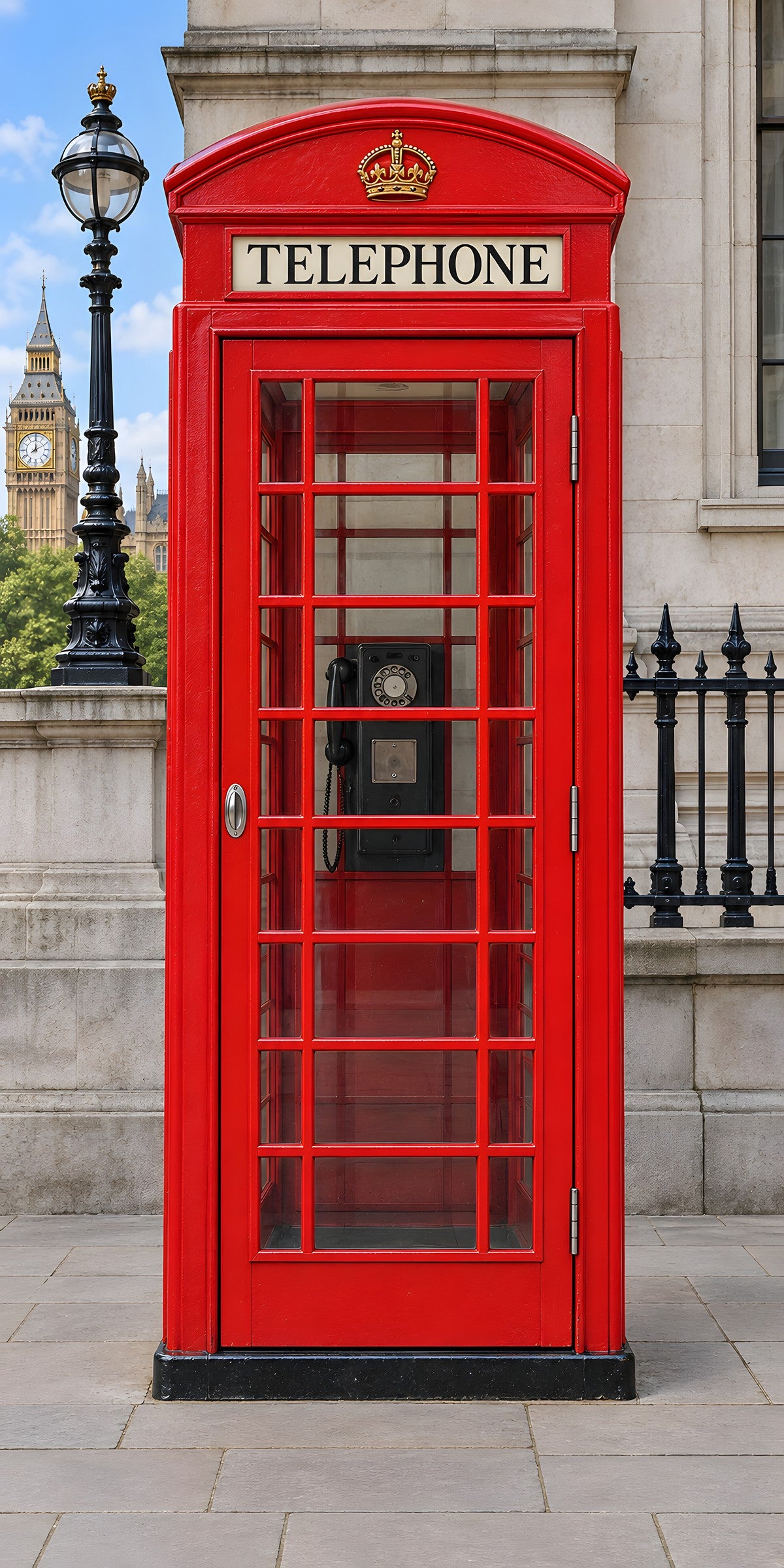 London Phone Booth fridge wrap full design