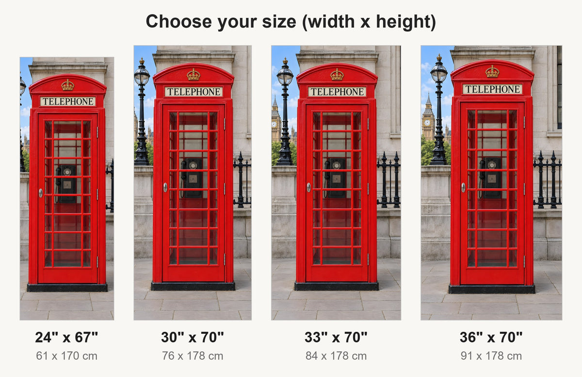London Phone Booth fridge wrap available sizes 24, 30, 33 and 36 inch