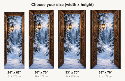 Magic Wardrobe Snowy Forest fridge wrap available sizes 24, 30, 33 and 36 inch