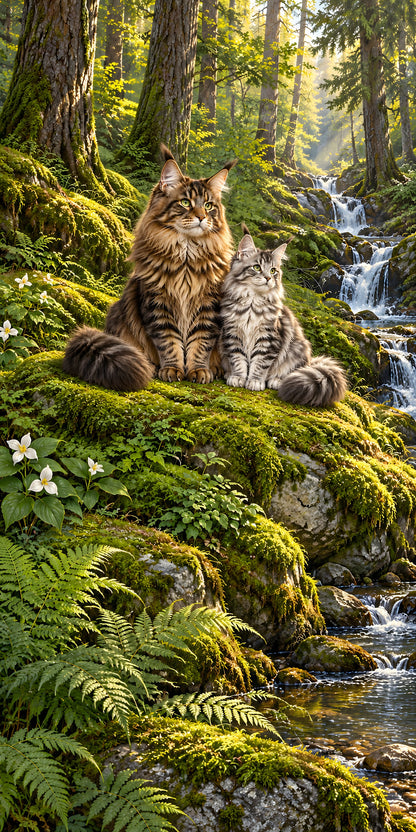 Maine Coon Cats fridge wrap full design