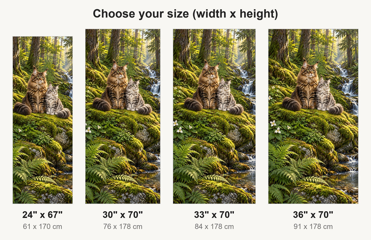 Maine Coon Cats fridge wrap available sizes 24, 30, 33 and 36 inch
