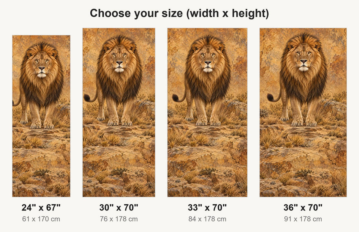 Majestic Lion fridge wrap available sizes 24, 30, 33 and 36 inch