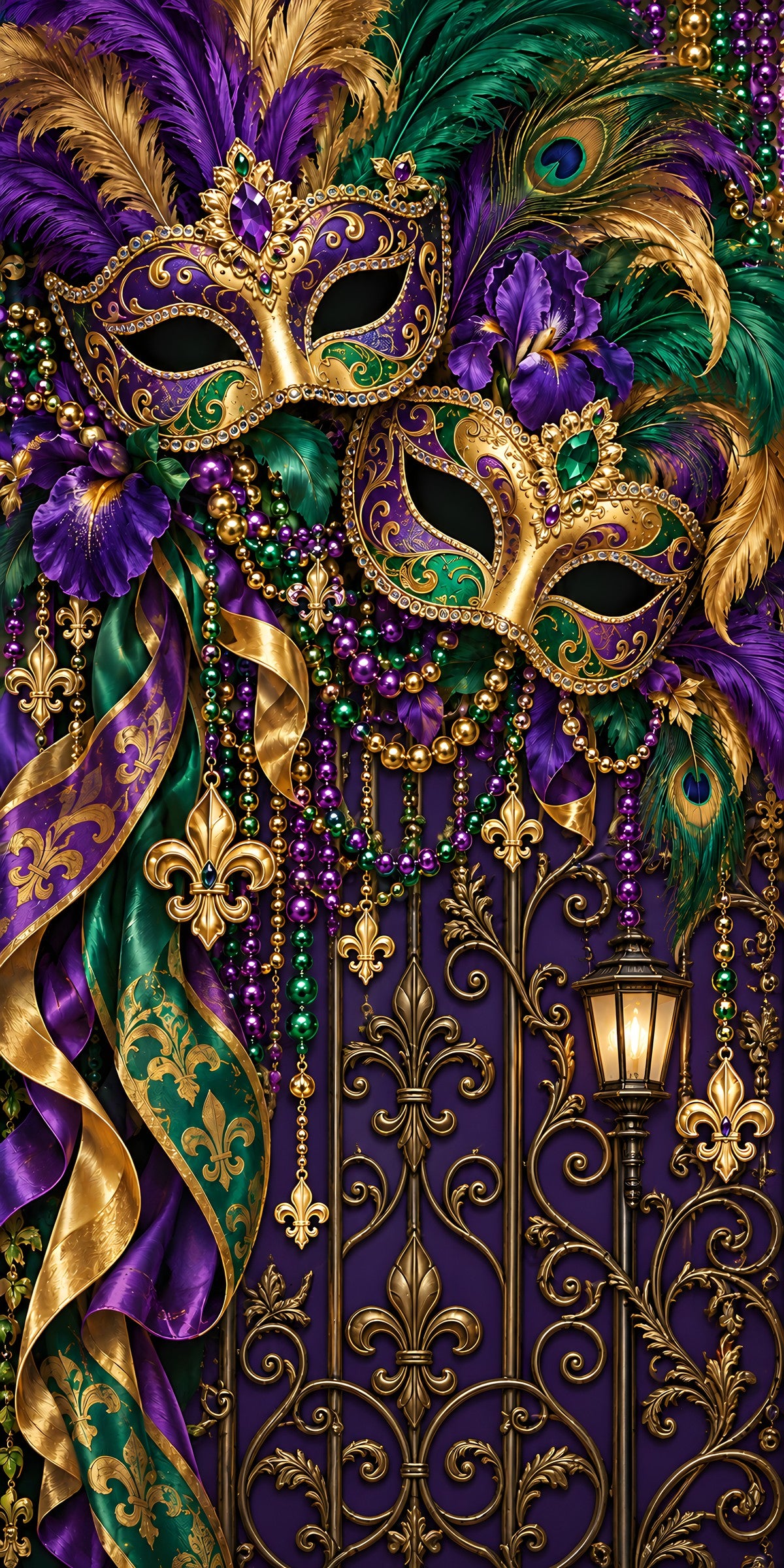 Mardi Gras fridge wrap full design