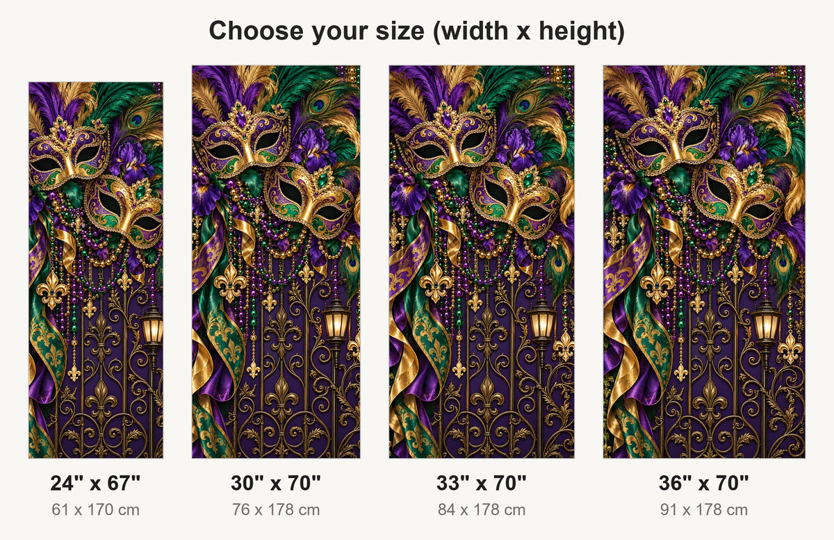 Mardi Gras fridge wrap available sizes 24, 30, 33 and 36 inch