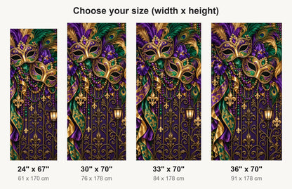 Mardi Gras fridge wrap available sizes 24, 30, 33 and 36 inch