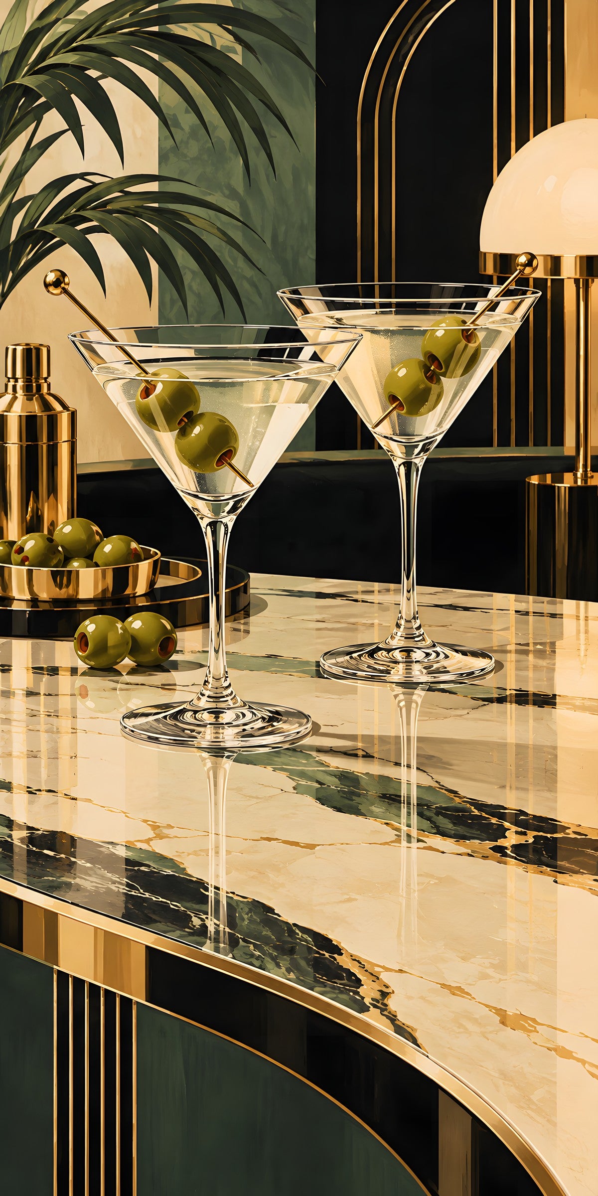 Martini & Olives fridge wrap full design