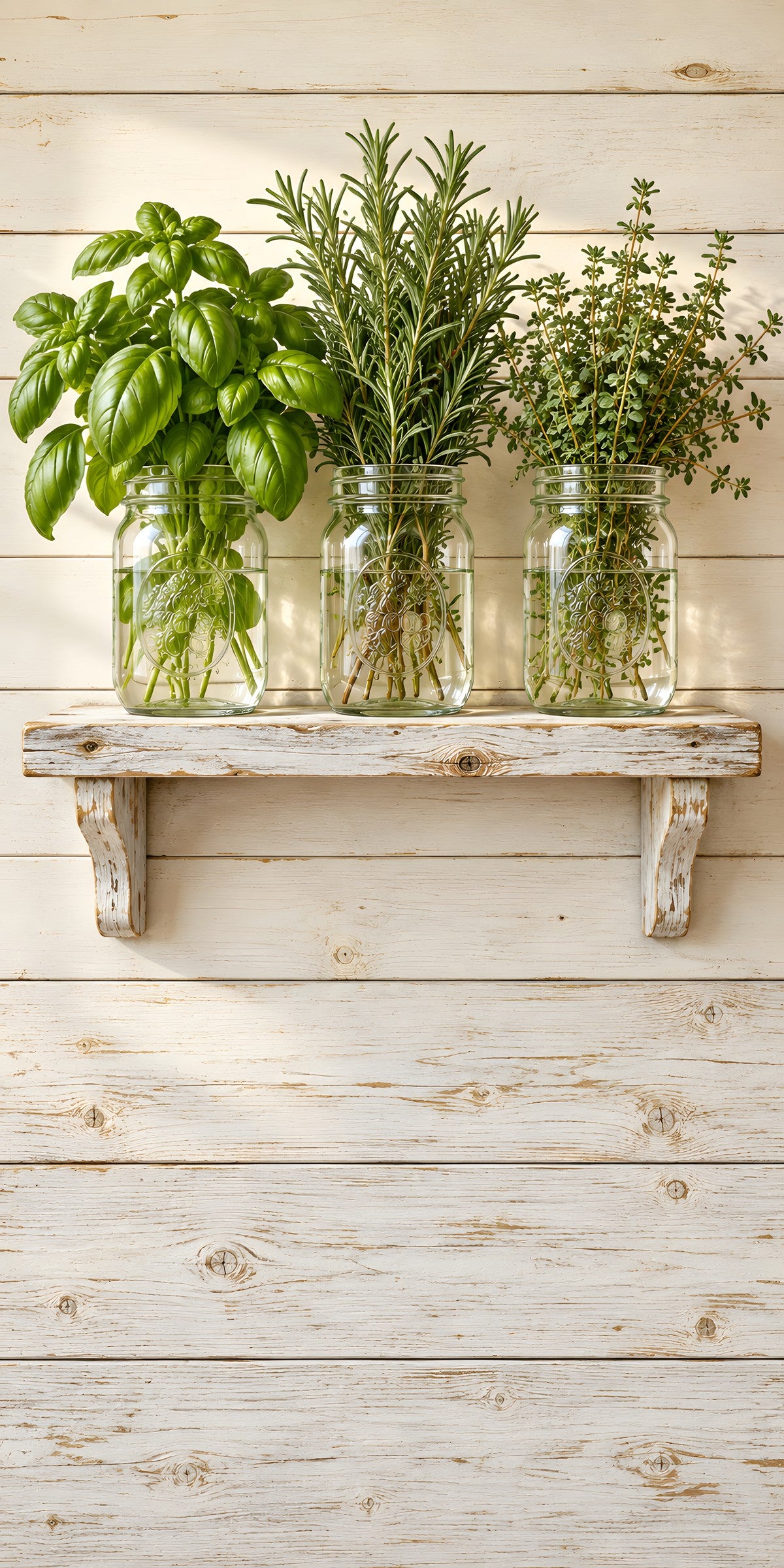 Mason Jar Herbs fridge wrap full design