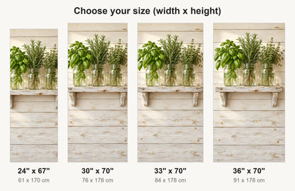 Mason Jar Herbs fridge wrap available sizes 24, 30, 33 and 36 inch
