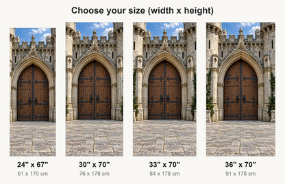 Medieval Castle Gate fridge wrap available sizes 24, 30, 33 and 36 inch