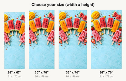 Mexican Paletas fridge wrap available sizes 24, 30, 33 and 36 inch