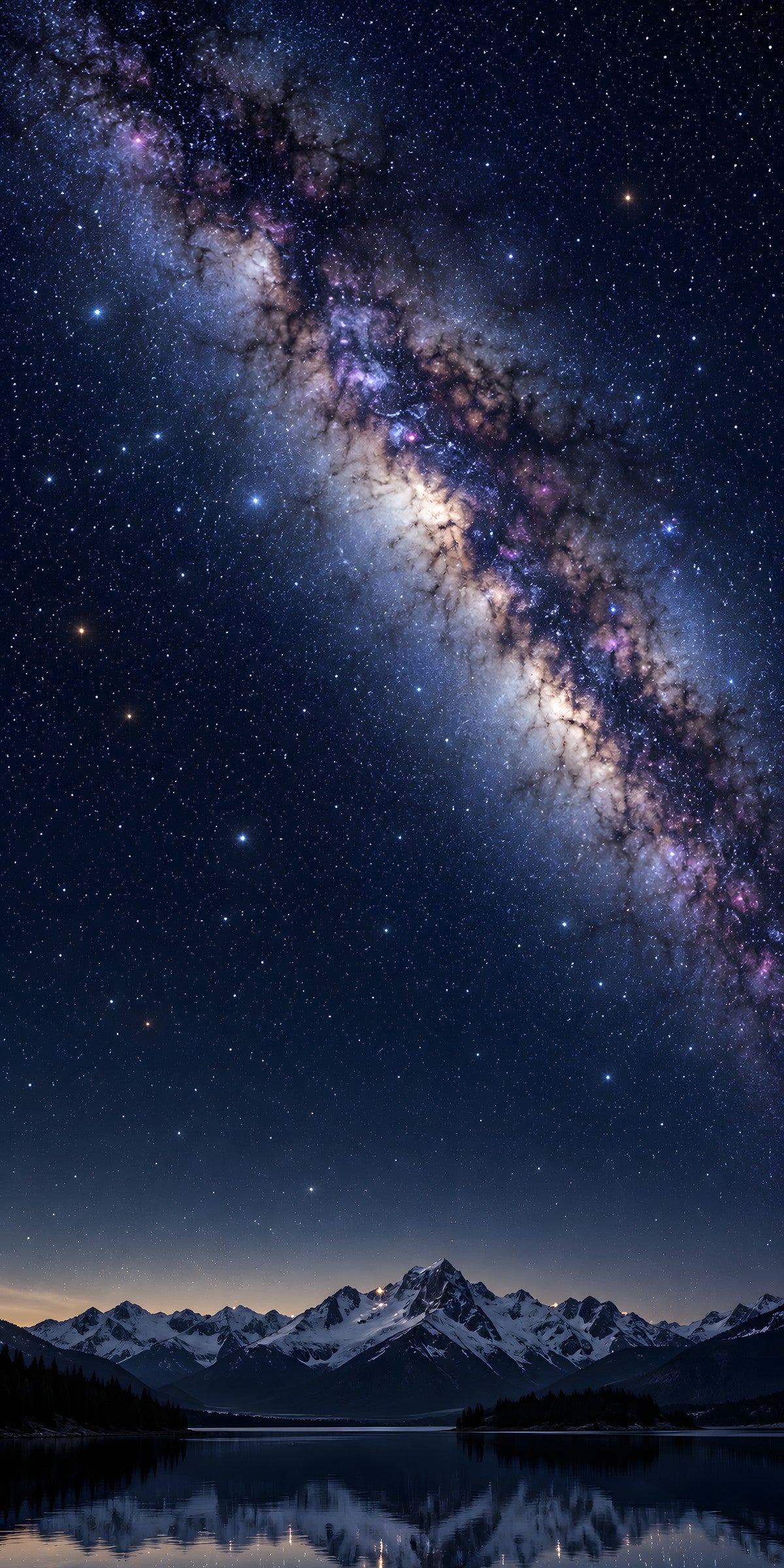 Milky Way over Mountains fridge wrap full design