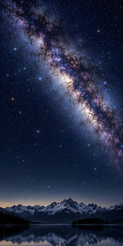 Milky Way over Mountains fridge wrap full design