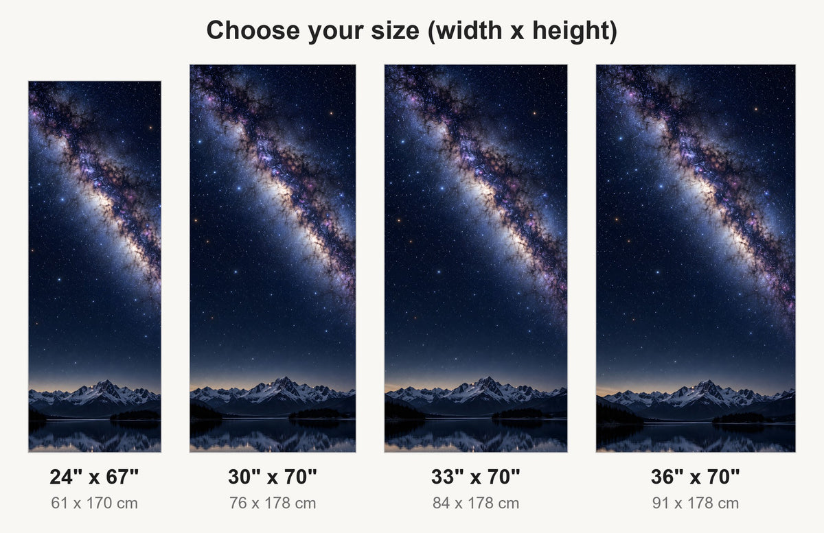 Milky Way over Mountains fridge wrap available sizes 24, 30, 33 and 36 inch