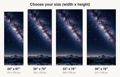 Milky Way over Mountains fridge wrap available sizes 24, 30, 33 and 36 inch