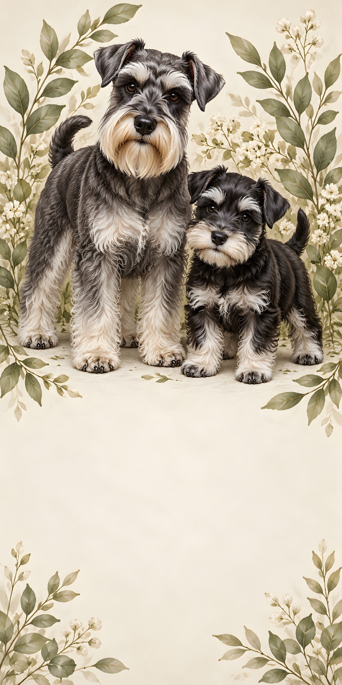 Miniature Schnauzers fridge wrap full design