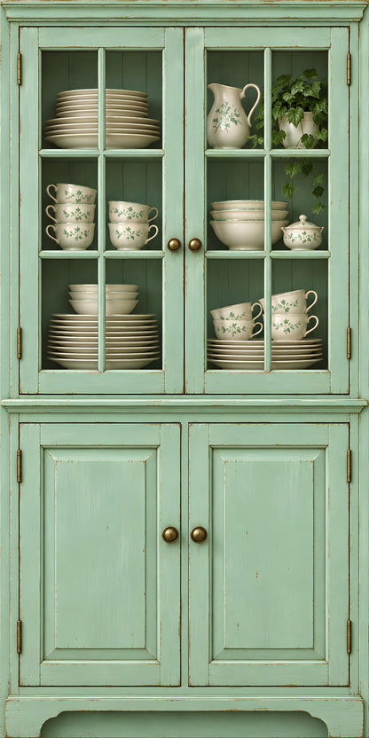 Mint Kitchen Hutch fridge wrap full design