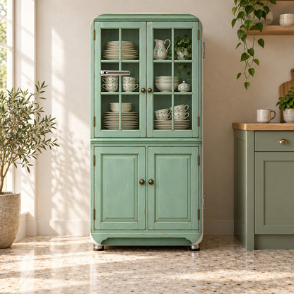 Mint Kitchen Hutch fridge wrap on a retro refrigerator