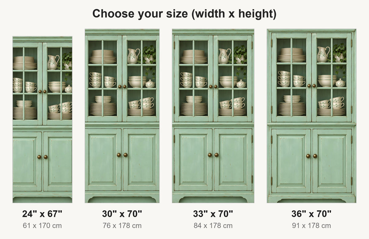 Mint Kitchen Hutch fridge wrap available sizes 24, 30, 33 and 36 inch