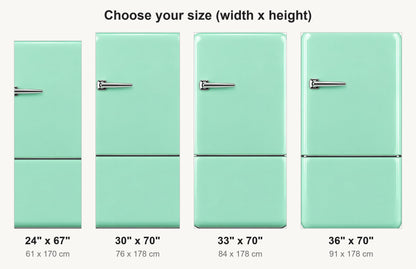 Mint Retro Fridge Look fridge wrap available sizes 24, 30, 33 and 36 inch