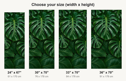 Monstera Leaves fridge wrap available sizes 24, 30, 33 and 36 inch