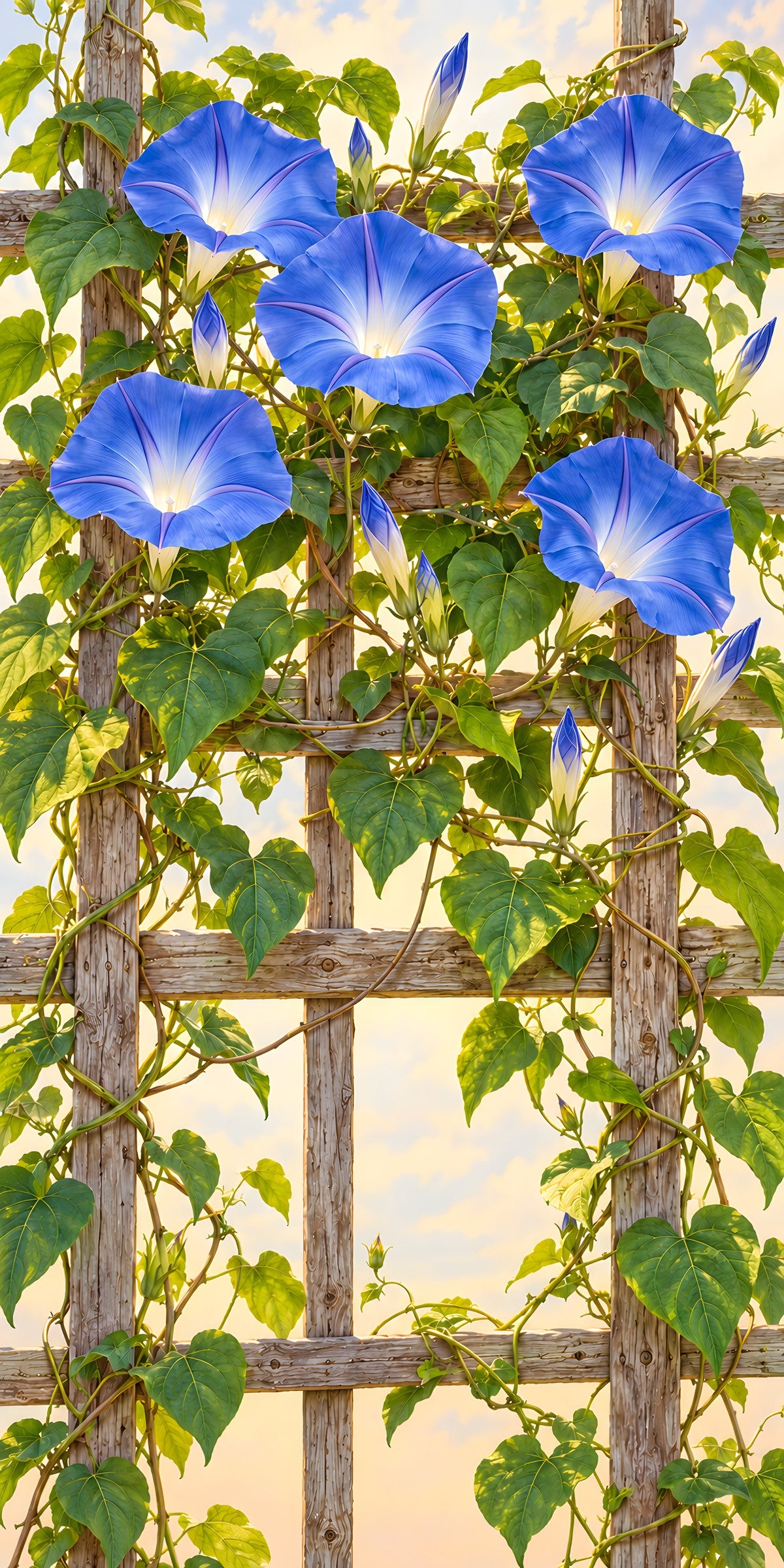 Morning Glories fridge wrap full design