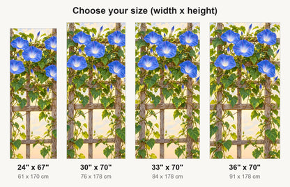 Morning Glories fridge wrap available sizes 24, 30, 33 and 36 inch