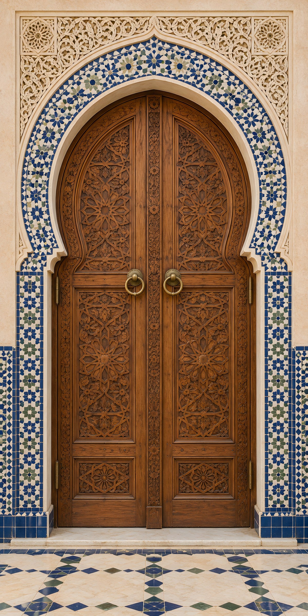 Moroccan Arched Door fridge wrap full design