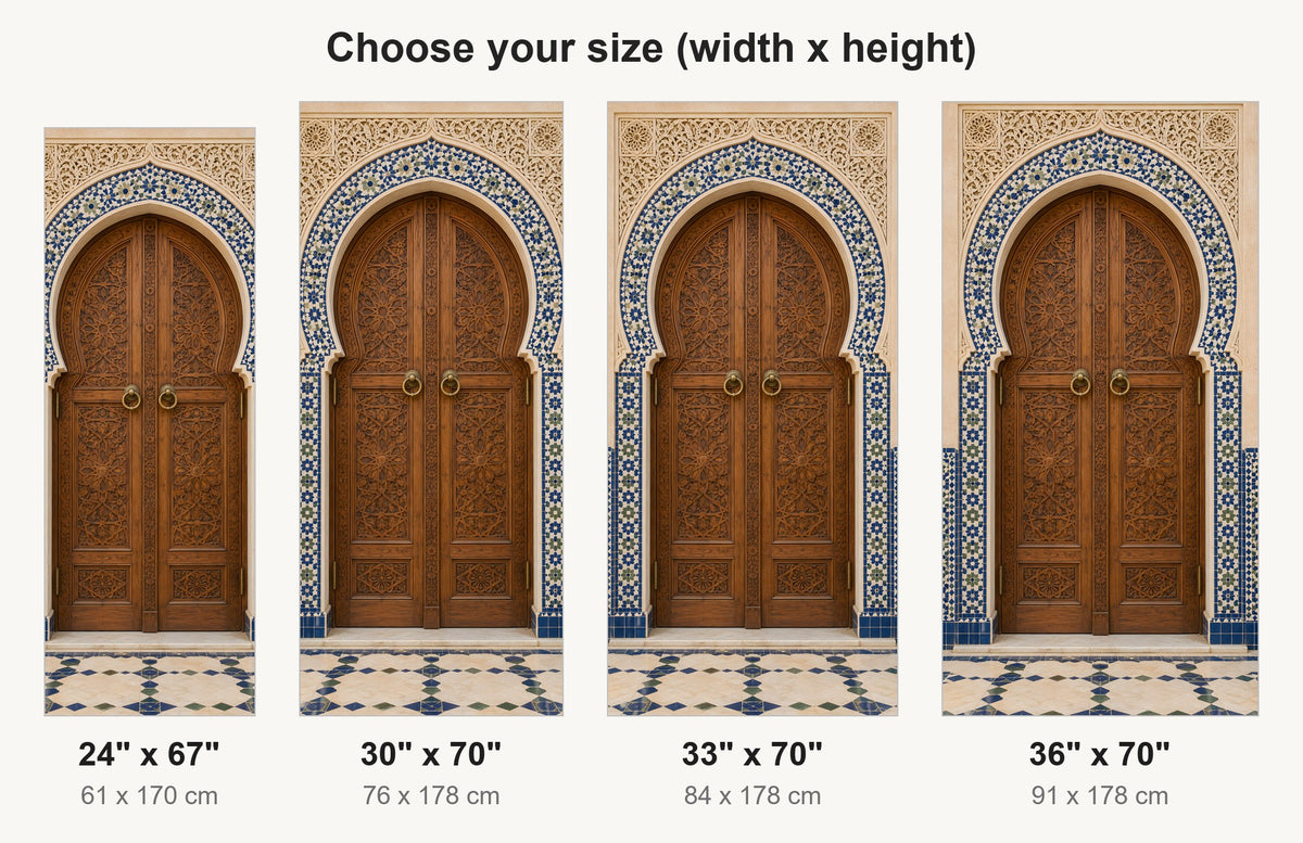 Moroccan Arched Door fridge wrap available sizes 24, 30, 33 and 36 inch