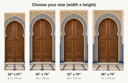 Moroccan Arched Door fridge wrap available sizes 24, 30, 33 and 36 inch
