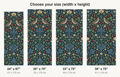 Morris Inspired Strawberry Birds fridge wrap available sizes 24, 30, 33 and 36 inch