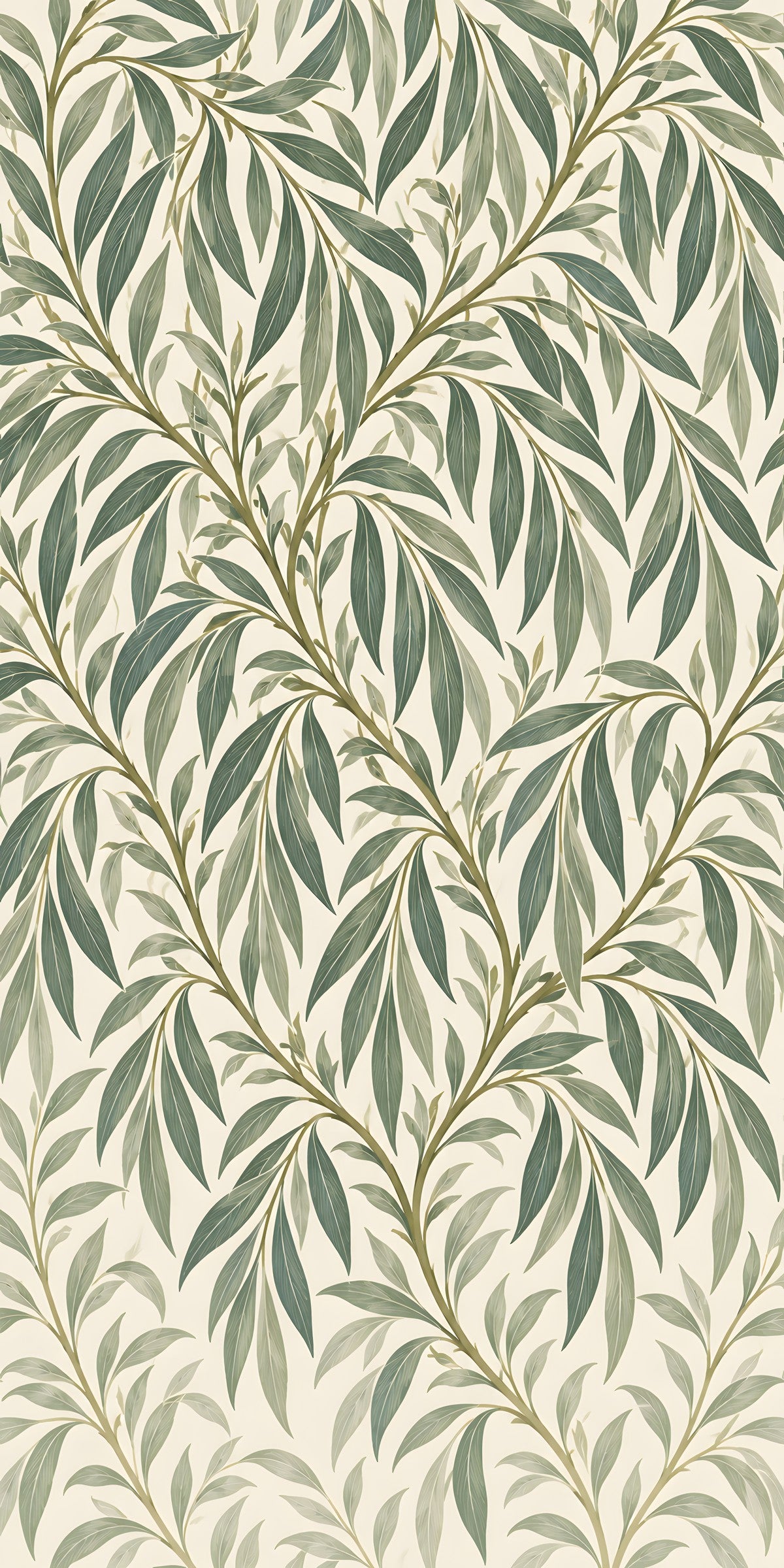 Morris Inspired Willow Leaves fridge wrap full design