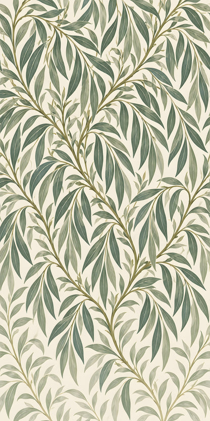 Morris Inspired Willow Leaves fridge wrap full design