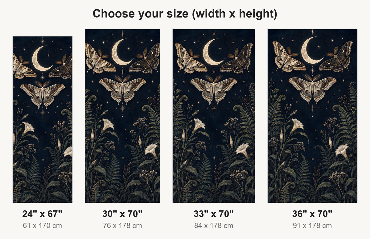 Moths & Moon fridge wrap available sizes 24, 30, 33 and 36 inch