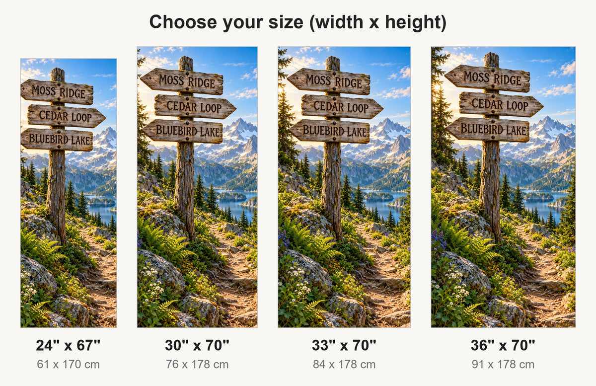 Mountain Trailhead Signs fridge wrap available sizes 24, 30, 33 and 36 inch