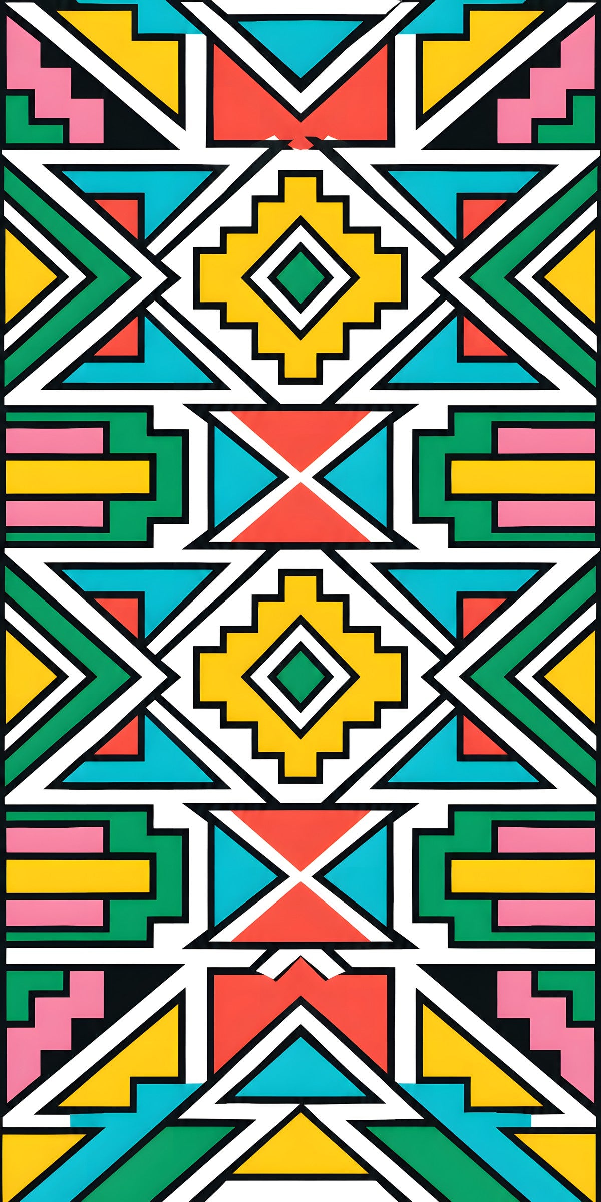 Ndebele Geometric fridge wrap full design