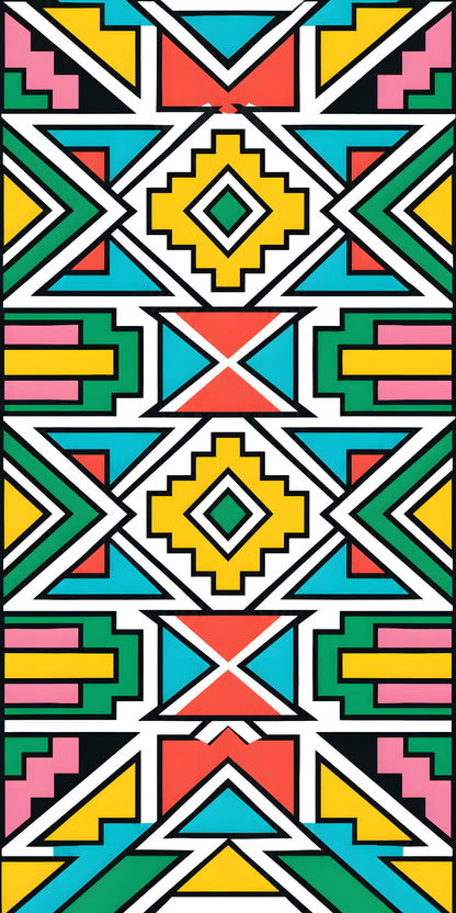 Ndebele Geometric fridge wrap full design