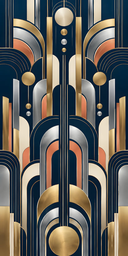 Neo Deco Geometric fridge wrap full design