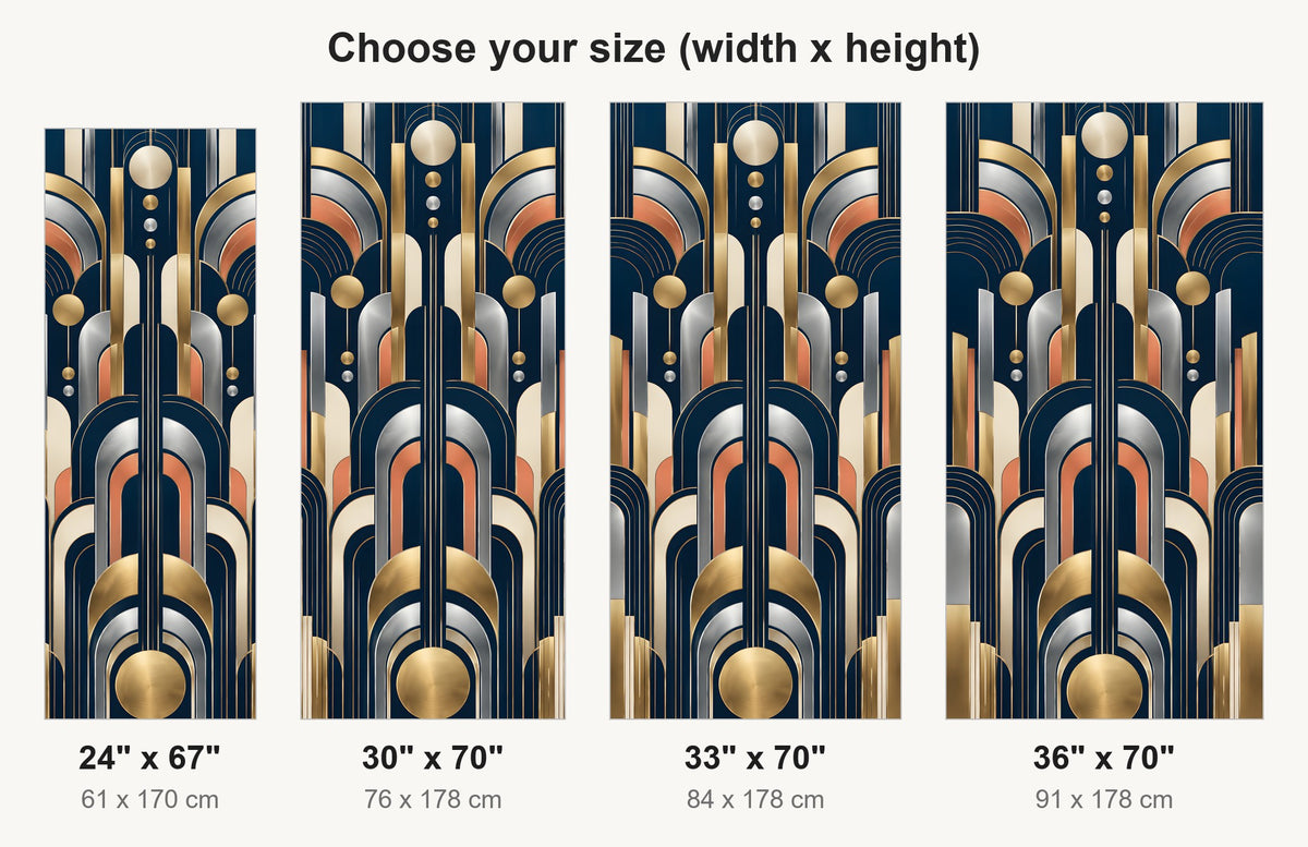 Neo Deco Geometric fridge wrap available sizes 24, 30, 33 and 36 inch