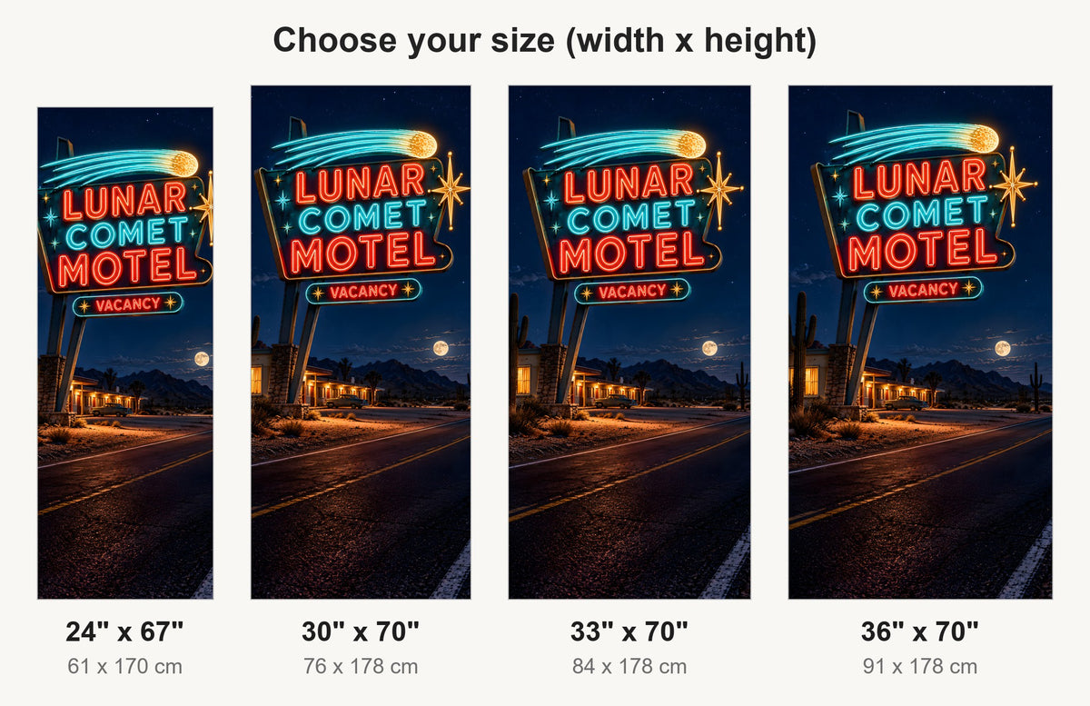 Neon Motel Sign fridge wrap available sizes 24, 30, 33 and 36 inch